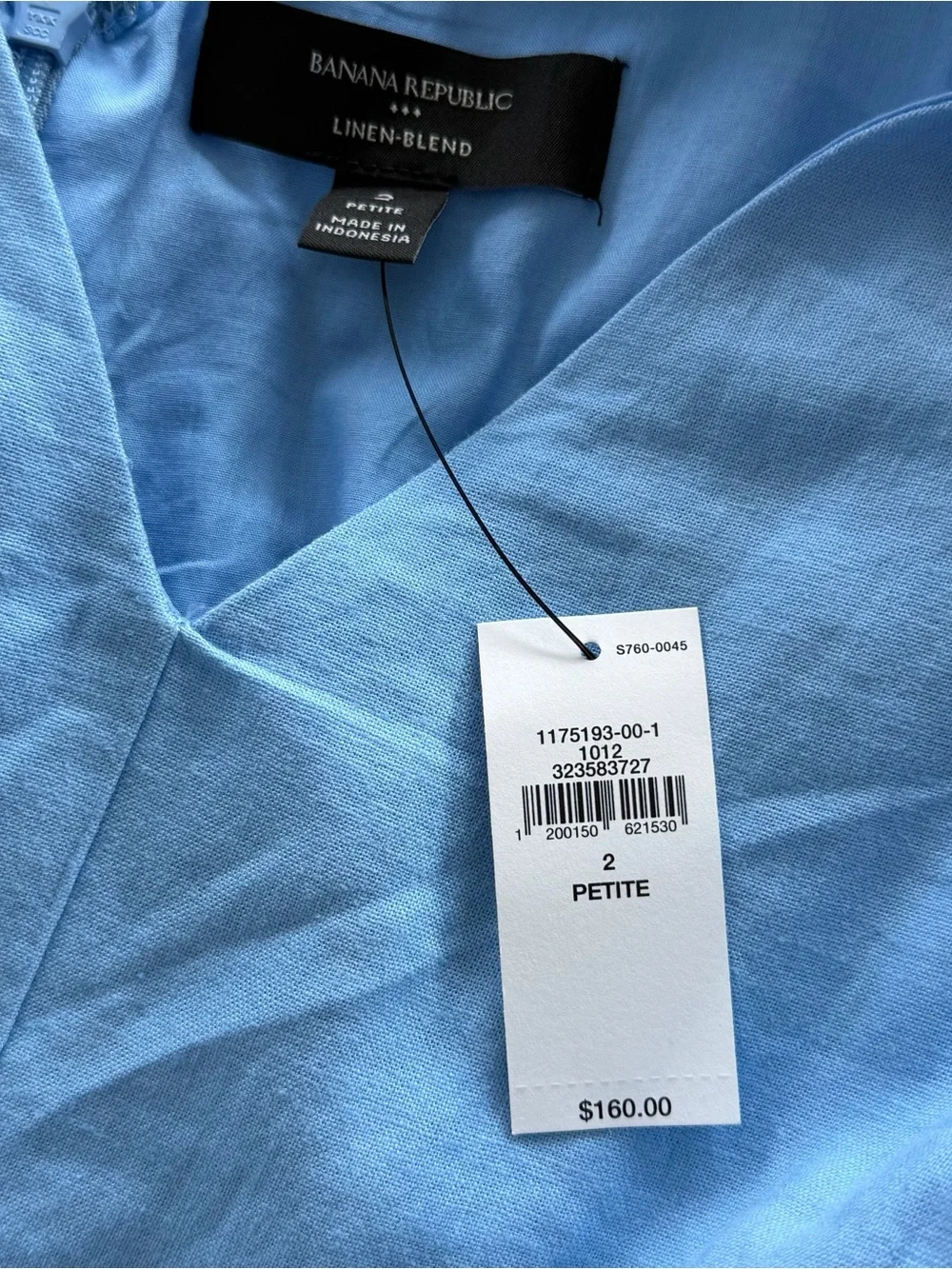 Banana Republic Sky Blue V-Neck Wide-Leg Jumpsuit